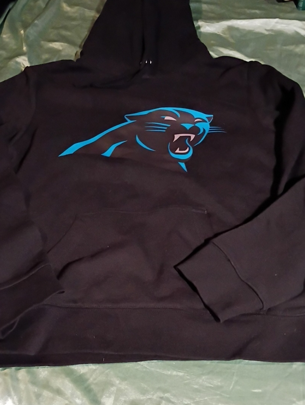 Fanatics Black Hoodie with Blue Carolina Panthers Sweatshirt